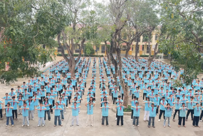 TRƯỜNG THCS NINH AN THAM GIA HƯỞNG ỨNG NGÀY HỘI ĐỒNG DIỄN VÕ NHẠC VOVINAM